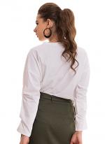 Áo thun Hnoss cổ tròn tay xoắn màu trắng