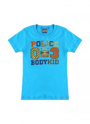 Áo thun bé trai Police Bodykid KC001​ cổ tròn tay ngắn màu xanh da trời