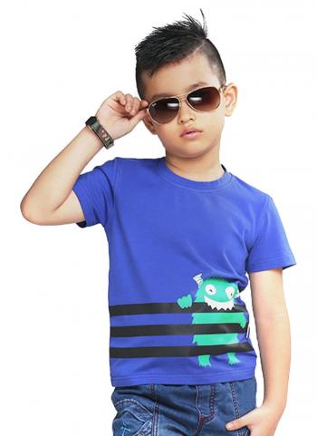 Áo thun bé trai YF xanh dương họa tiết Monster